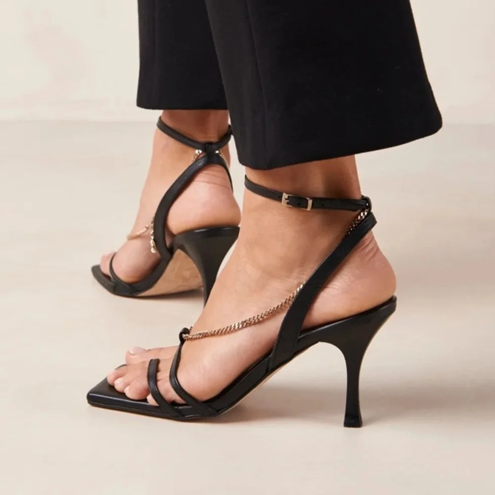 ALOHAS Straps Chain Leather Sandals Size 38 - Picture 4 of 10